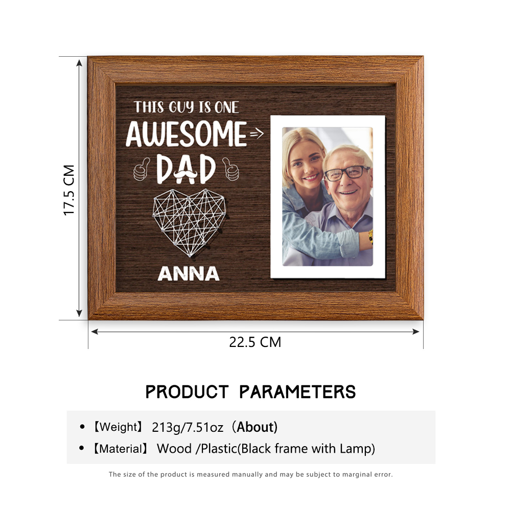 Personalised Father Photo Frames With Light Custom Photos Home Decor Gifts-Jessemade AU