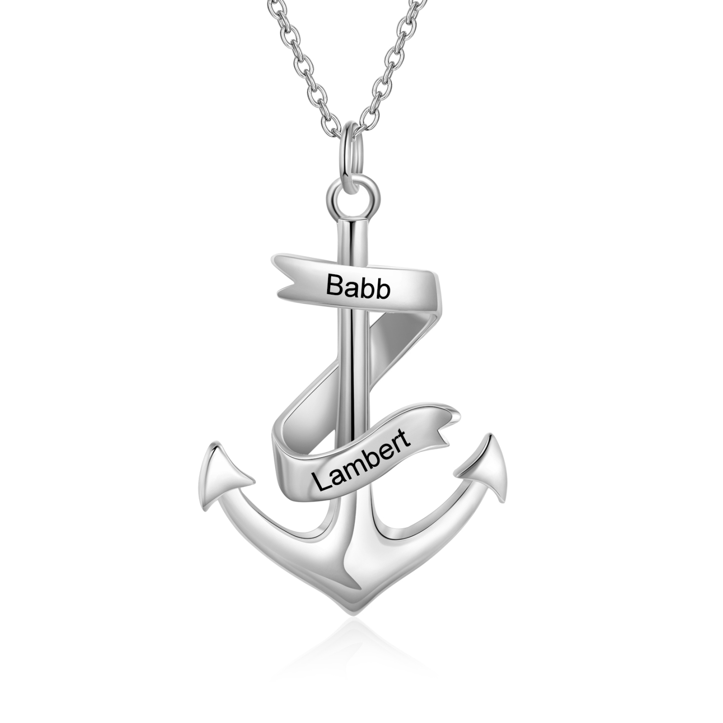 Personalised Pirate Ship Anchor Necklace Engrave 2 Names Necklace For Dad-Jessemade AU