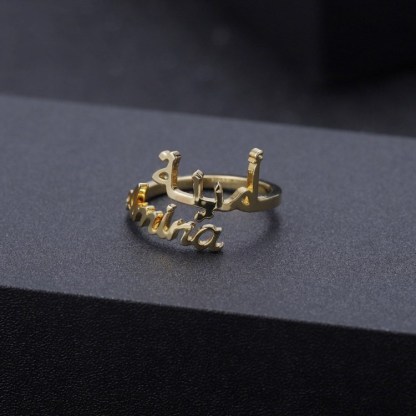 Personalised Arabic Ring Custom 2 Names Ring Gifts for Women-Jessemade AU