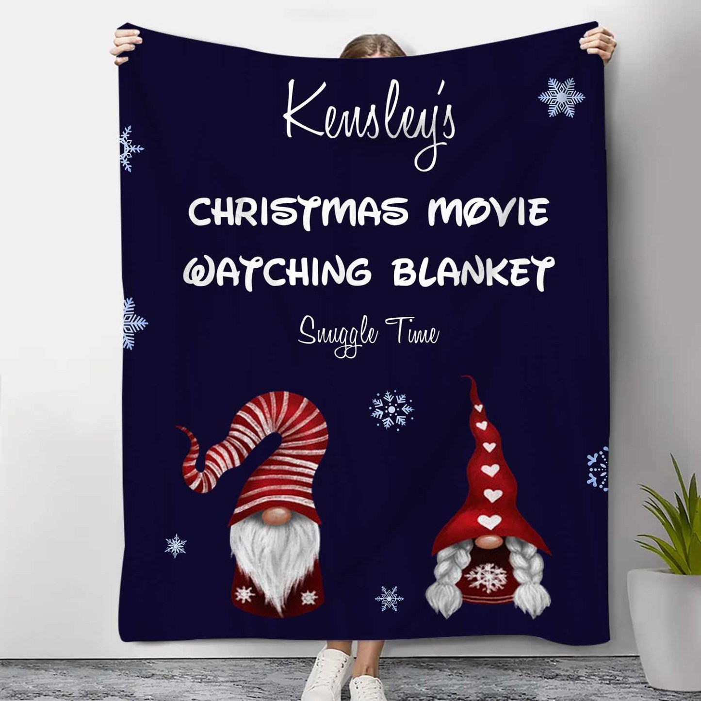 Personalised Christmas Movie Blanket Custom 1 Name Blanket Christmas Gift for Family Friends - Christmas Movie Watching Blanket-Jessemade AU