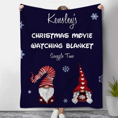 Personalised Christmas Movie Blanket Custom 1 Name Blanket Christmas Gift for Family Friends - Christmas Movie Watching Blanket-Jessemade AU