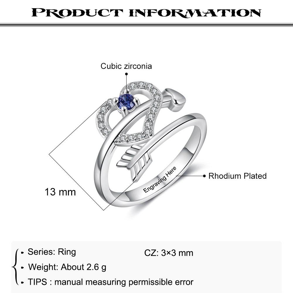 1 birthstone Heart Customised For Mom-Jessemade AU