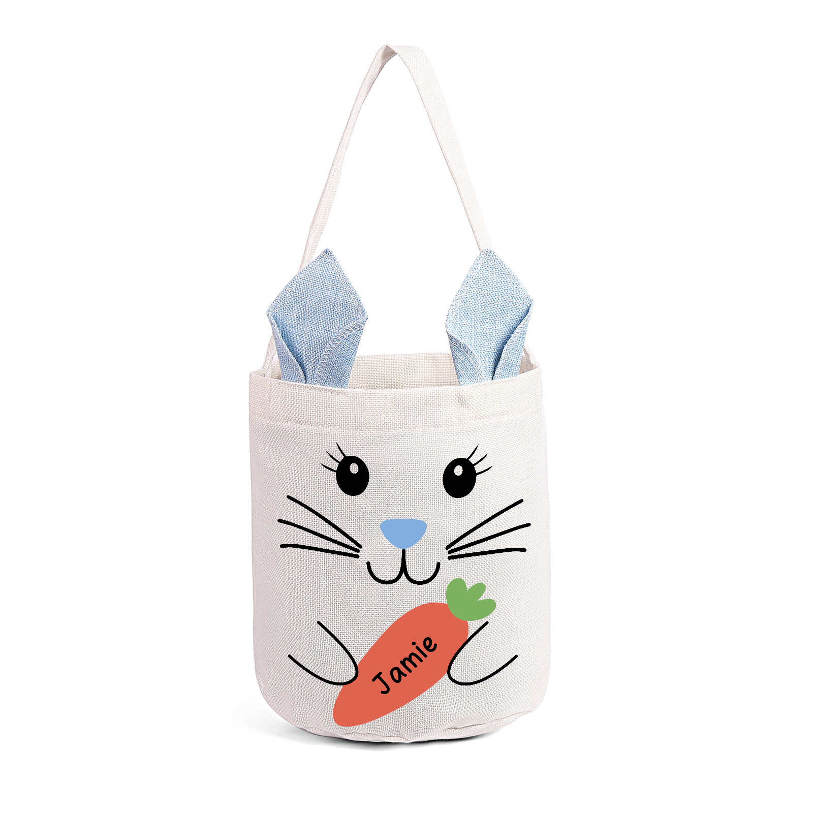 Personalised Bunny Tote Bag Custom Name Bunny Bucket Bag Easter Gifts for Kids-Jessemade AU