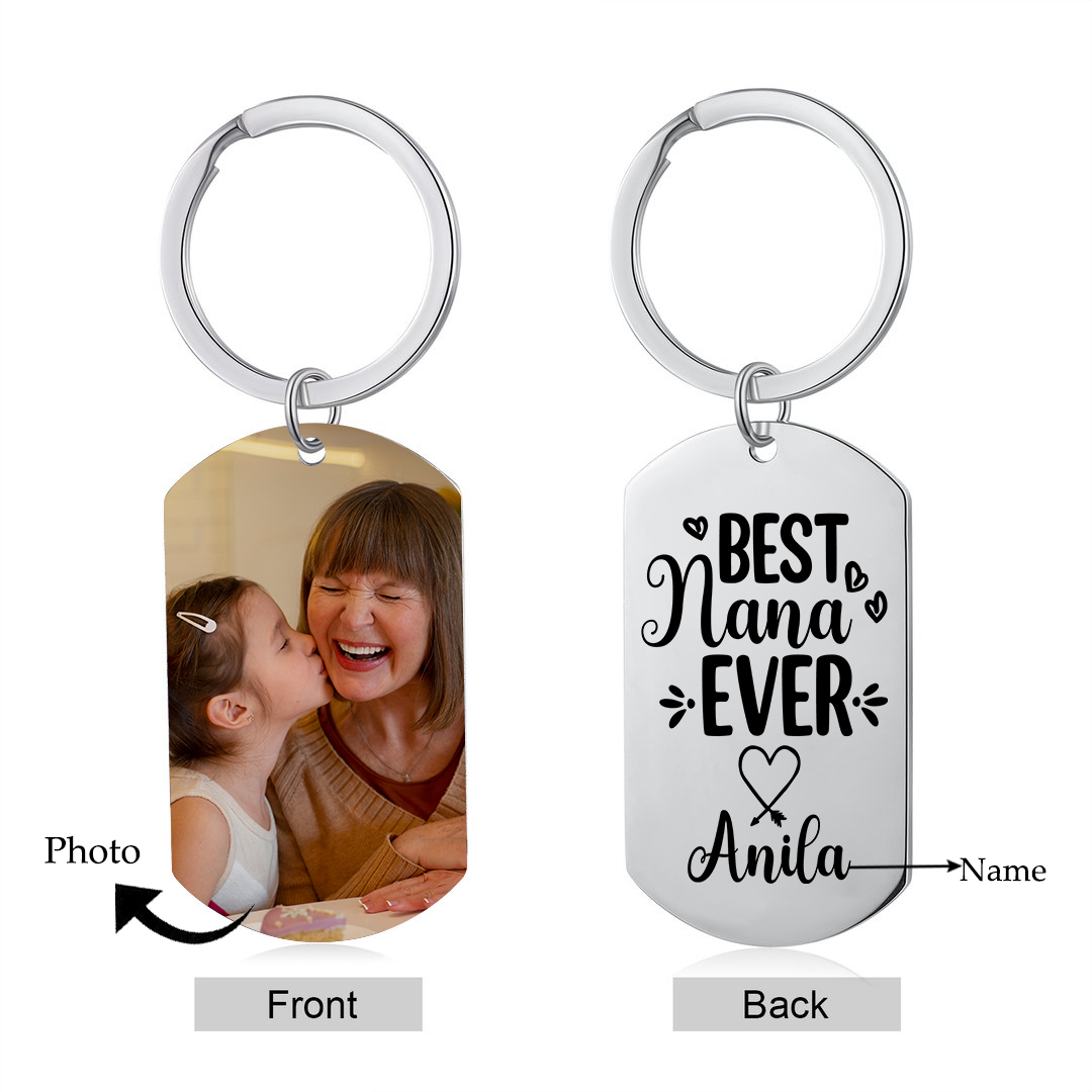 Personalised Photo and Name Keychain for Nana "Best Nana Ever" Grandparents' Day Gift-Jessemade AU