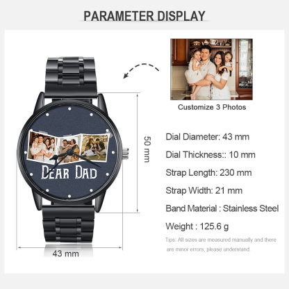 Personalised Photo Watch Custom 3 Photos Mechanical Watch Gifts for Him-Jessemade AU