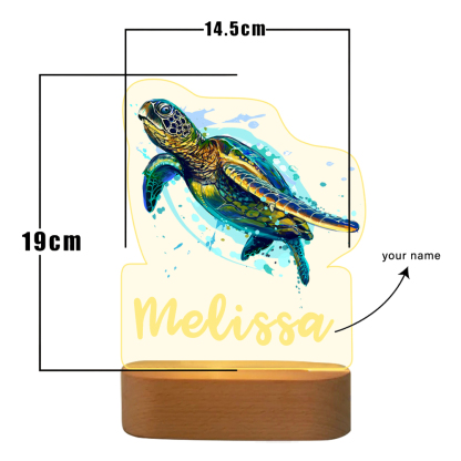 Personalised Name Sea Turtle Night Light LED Lamp Gifts For Kids-Jessemade AU