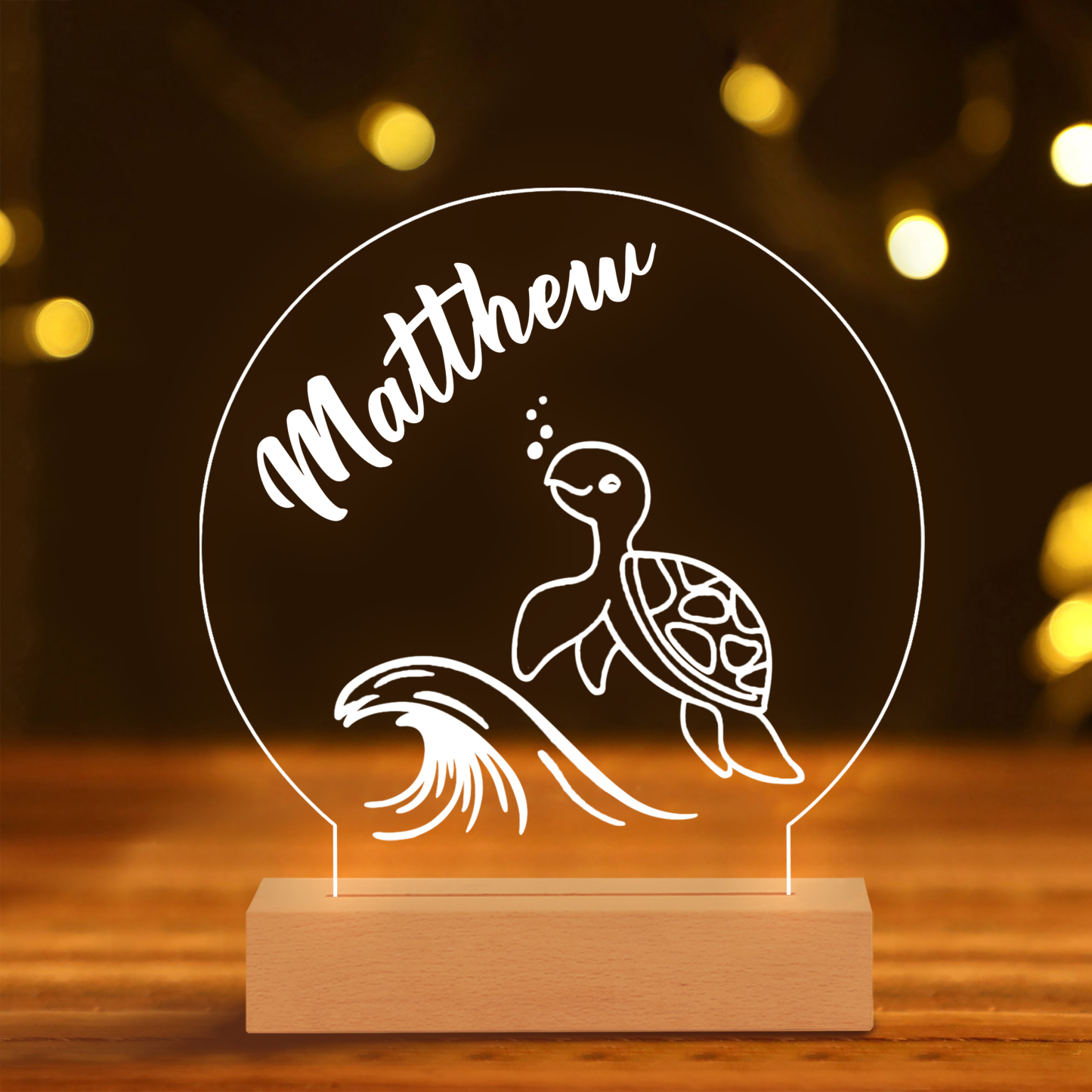 Turtle Night Light Personalised Name LED Lamp Custom Animal Night Light Gifts For Kids-Jessemade AU