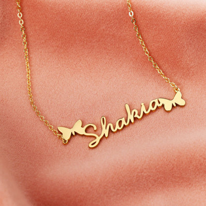 Personalised Butterfly Necklace Custom 1 Name Necklace Gift For Women-Jessemade AU