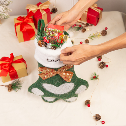 Personalised Christmas Stockings Gift Bag Customised 1 Name Christmas Sock Ornament Gift for Family Friends-Jessemade AU