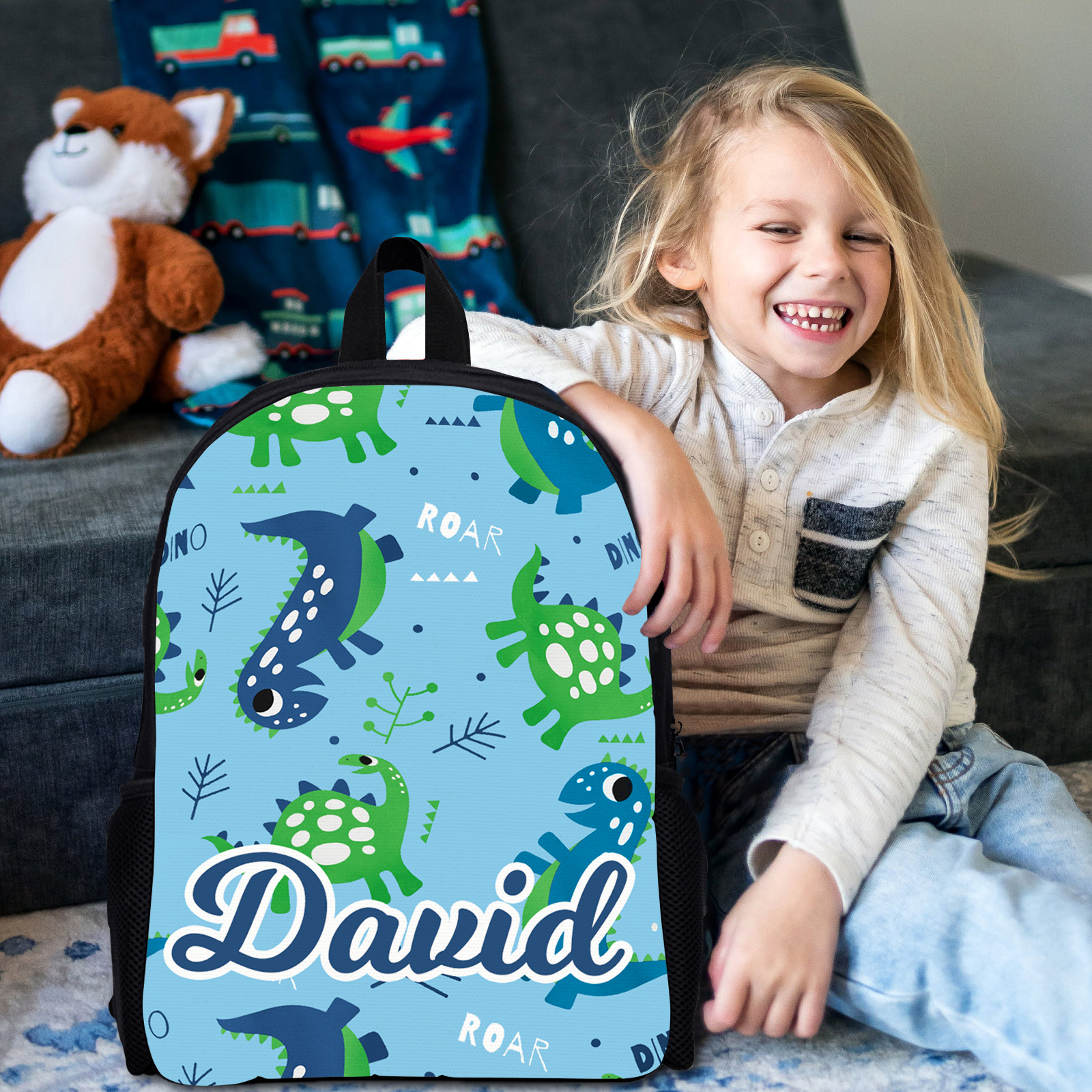 Custom Name Schoolbag Personalised Dinosaur Backpack Travel Bag for Kids-Jessemade AU