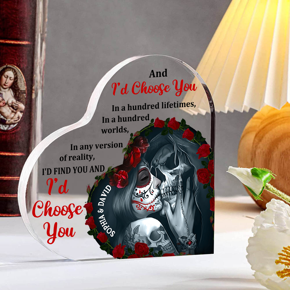 Couple Acrylic Heart Keepsake Customised Text Ornament Valentine's Day Gift For Couples - I'd Find You And I'd Choose You-Jessemade AU