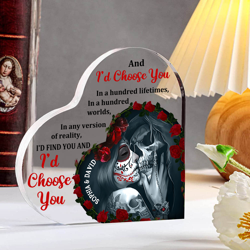 Couple Acrylic Heart Keepsake Customised Text Ornament Valentine's Day Gift For Couples - I'd Find You And I'd Choose You-Jessemade AU
