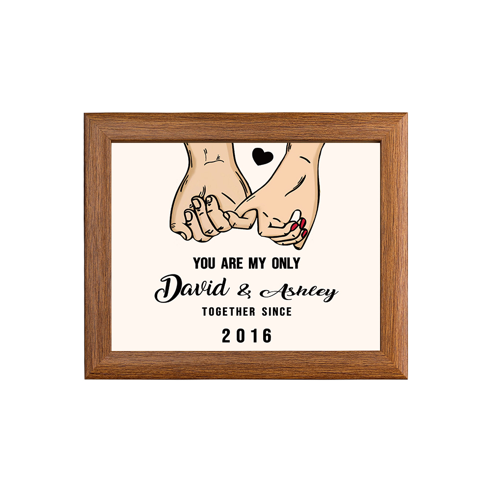 You Are My Only Personalised Couple Photo Frame Custom 2 Names & Date Frame Anniversary Gift For Him/Her-Jessemade AU