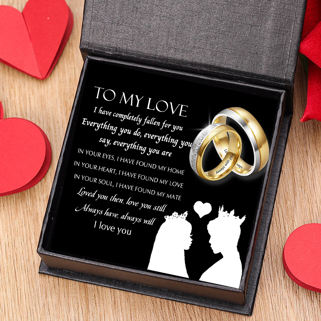 To My Love Ring Personalised Couple Ring Engrave Love Message Matching Rings Valentine's Day Gift for Her-Jessemade AU