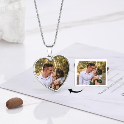 Personalised Heart Necklace Custom Photo Necklace Gifts For Her-Jessemade AU