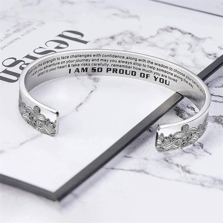 To My Granddaughter, Remember How much you are loved, Cuff Bangle Bracelet Gifts For Her-Jessemade AU