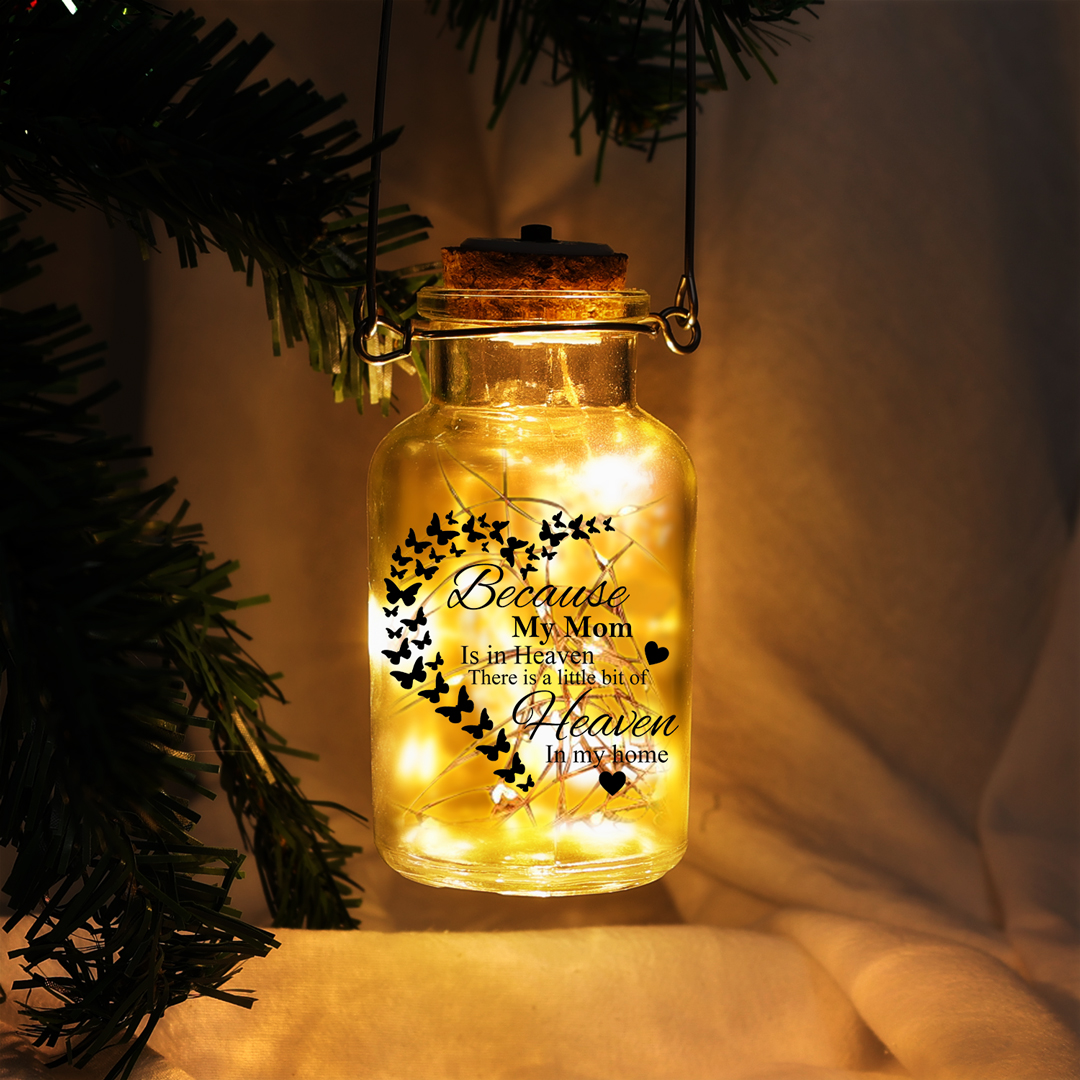 Memorial Jar Night Light "There Is A Little Bit of Heaven In My Home"-Jessemade AU
