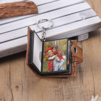 Personalised Photo Album Keychain Custom 5 Photos Leather Keychain Romantic Gifts-Jessemade AU