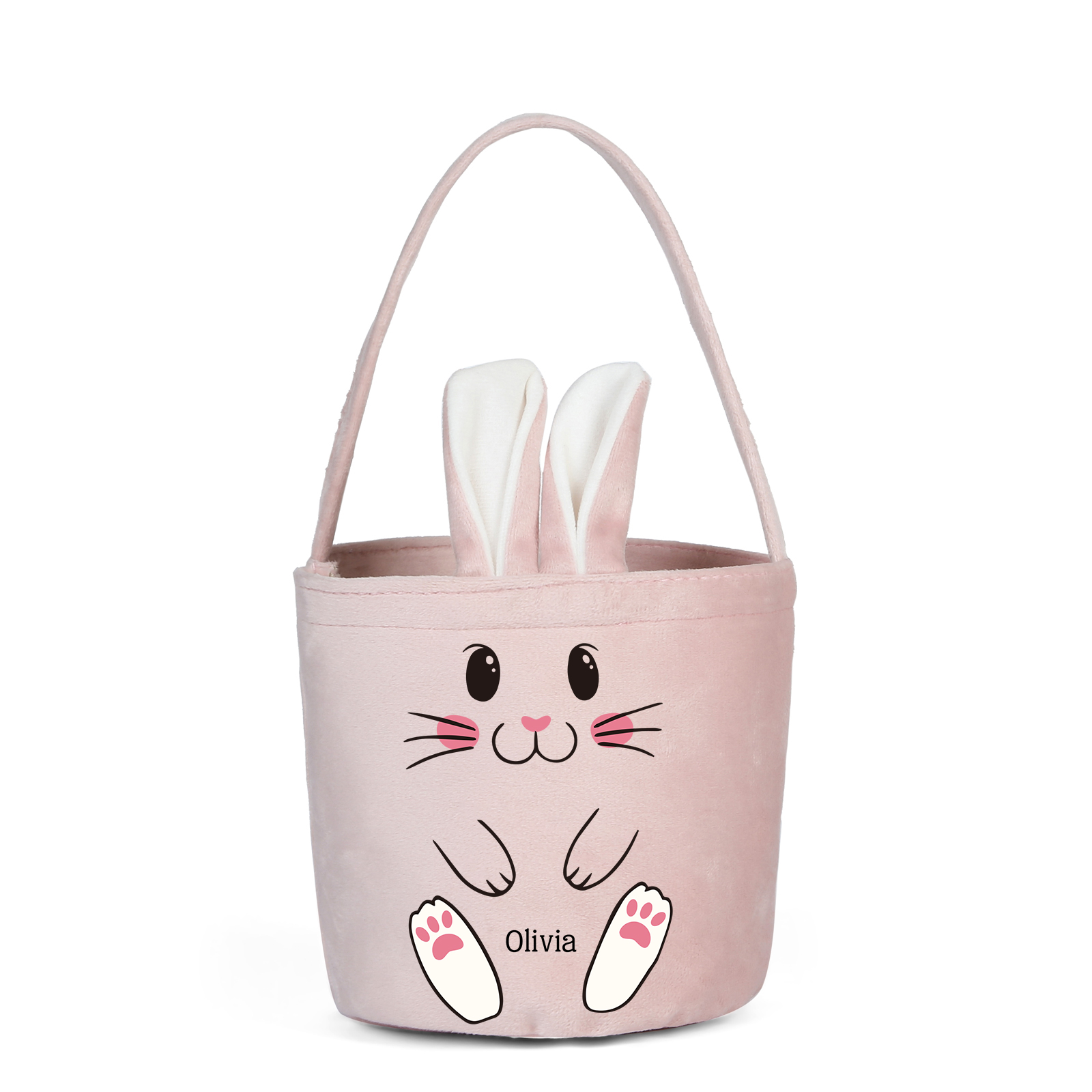 Personalised Bunny Tote Bag Customised With Name Bucket Bag Bunny Basket Easter Gifts-Jessemade AU