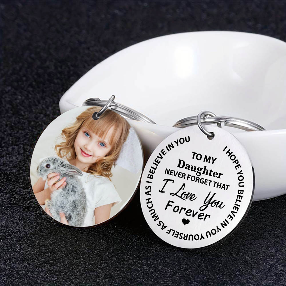 To My Son & Daughter Keyring Custom Photo Keychain "Never Forget That I Love You Forever" Personalised Gifts For Kids-Jessemade AU