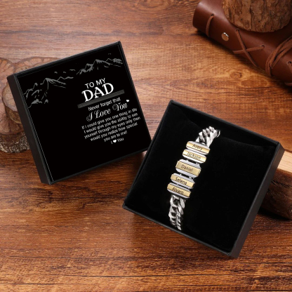 Personalised Mens Cuban Link Chain Bracelet Engraved 2 Beads Father's Day Gift-Jessemade AU