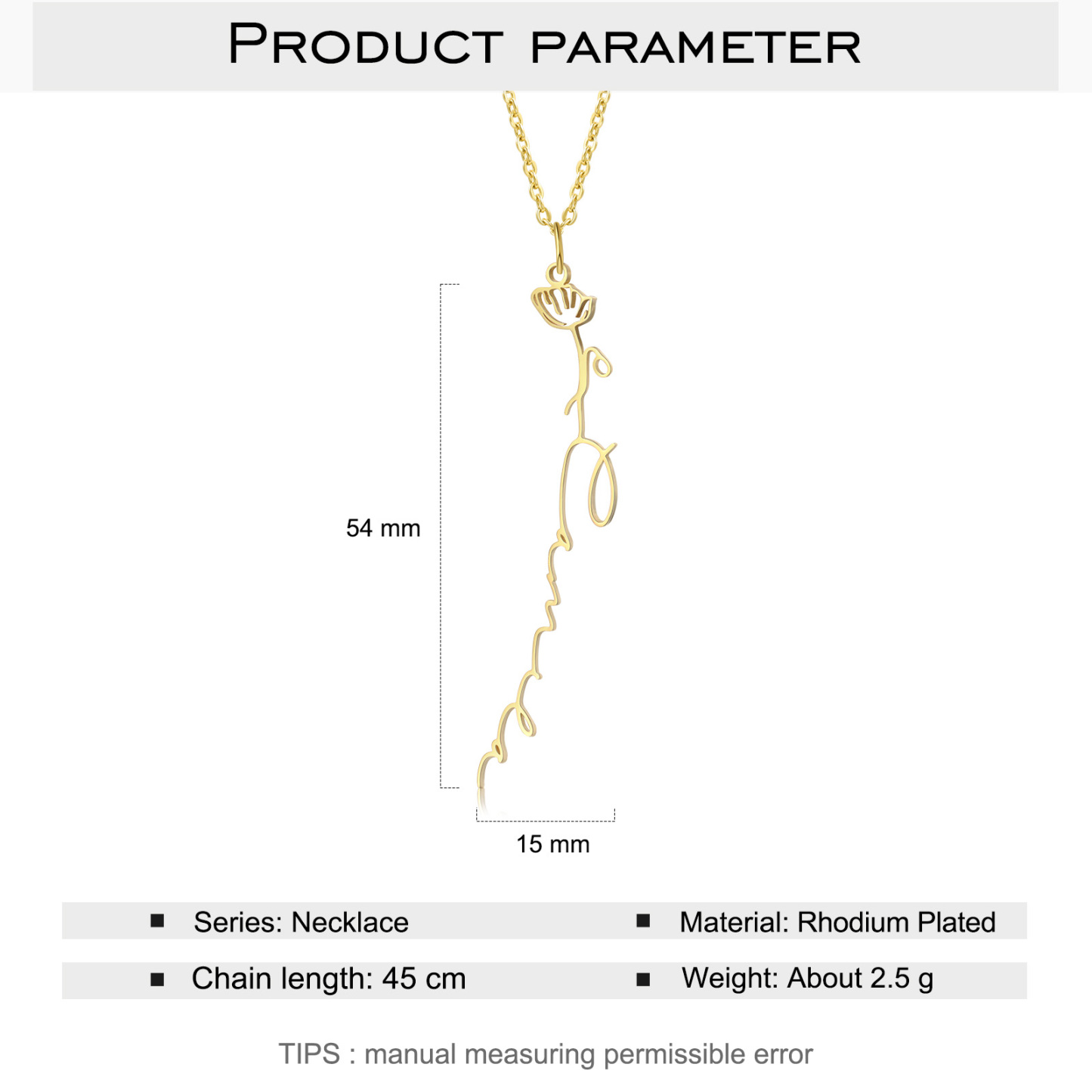 Personalised Birthflower Necklace Custom 1 Name Necklace Gift For Women-Jessemade AU