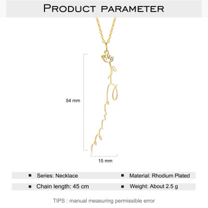 Personalised Birthflower Necklace Custom 1 Name Necklace Gift For Women-Jessemade AU