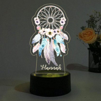 Custom Dream Catcher Night Light 7 Colours Changing Night Light With Name LED Lamp Gifts For Kids-Jessemade AU