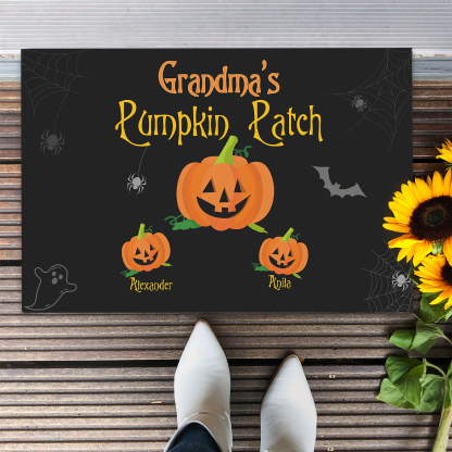 Personalised Halloween Doormat Custom 3 Names Pumpkin Doormat Home Decor - Grandma's Pumpkin Patch-Jessemade AU