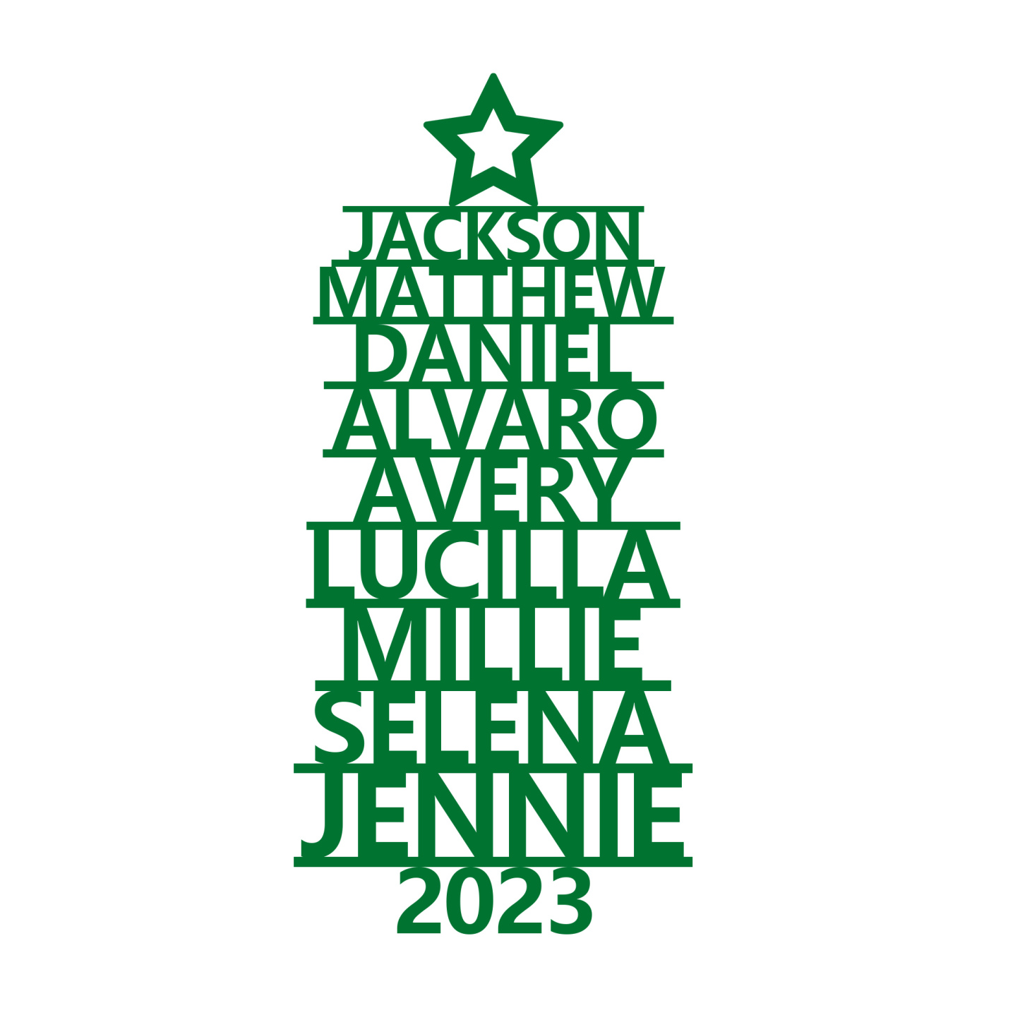 9 Names - Personalised Christmas Tree Ornaments Customised Name Xmas Wooden Decor Gifts for Family Friends-Jessemade AU