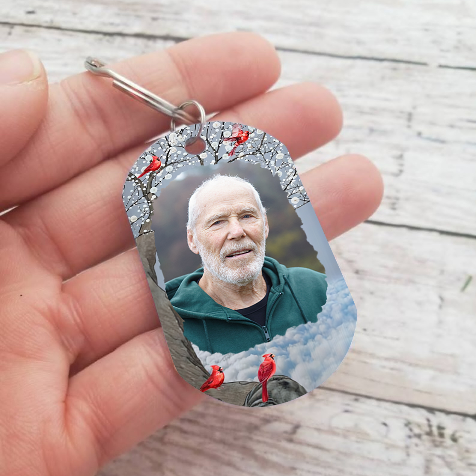 Cardinal Memorial Keychain Custom Photo Keyring Commemorate Deceased Loved Ones -  I'm Always With You-Jessemade AU