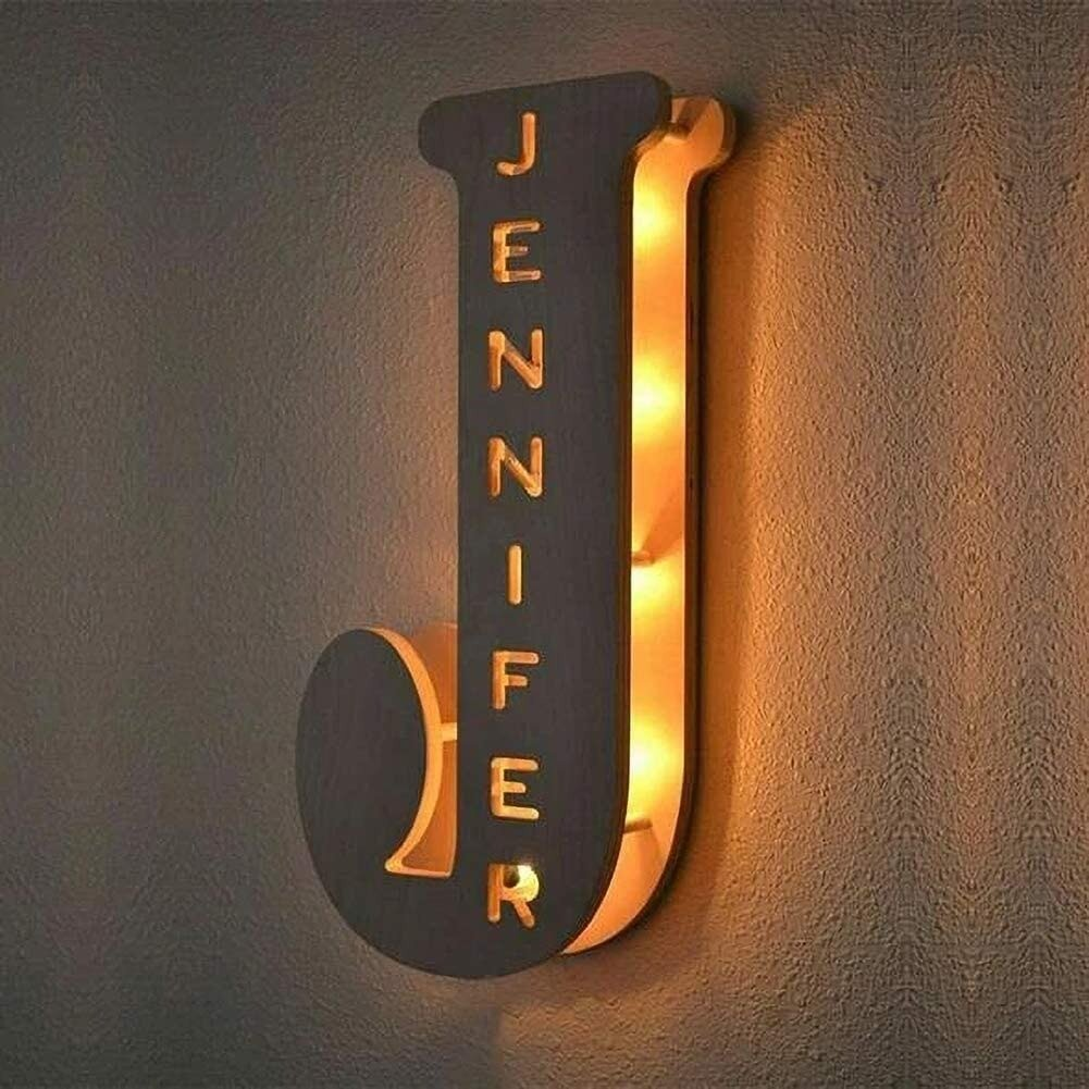 Letter Wooden Personalised Night Lights Best Gift For Family-Jessemade AU