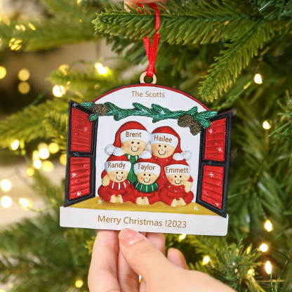 5 Names - Personalised Wooden Christmas Ornaments Customised Text & Date Xmas Decor Gifts for Family Friends-Jessemade AU