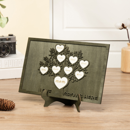 Family Tree Wood Frame Personalised Family Tree Sign Custom 9 Names Plaque-Jessemade AU