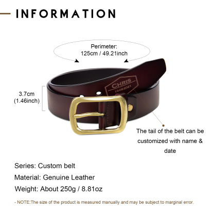 Personalised Genuine Leather Belt Engraved Names Men's Belt for Him-Jessemade AU