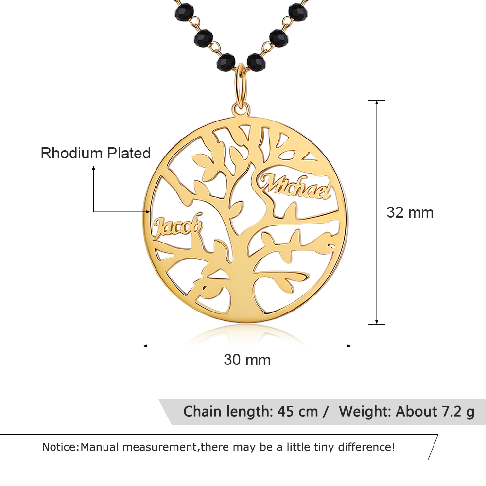 Personalised Family Tree Necklace Custom 2 Names Necklace Gift For Mother-Jessemade AU