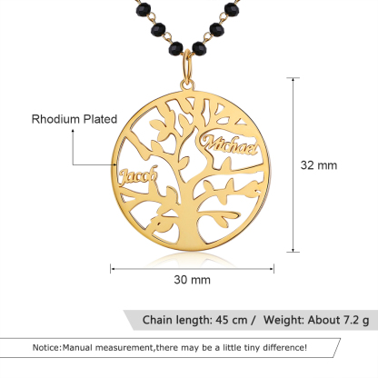 Personalised Family Tree Necklace Custom 2 Names Necklace Gift For Mother-Jessemade AU