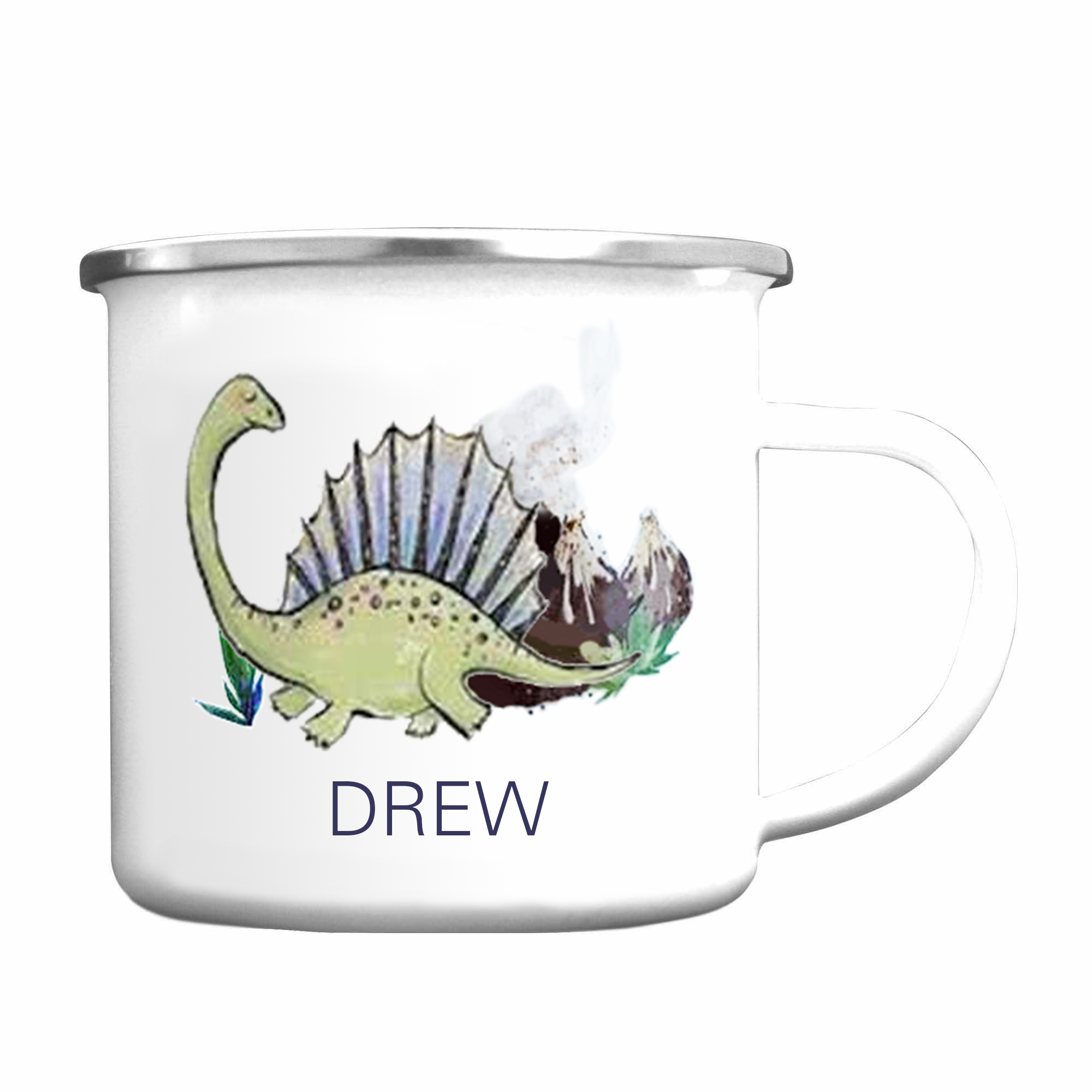 Personalised Enamel Mug Customised Name Dinosaur Cup Camping Mug Birthday Gift for Kids - Spinosaurus-Jessemade AU