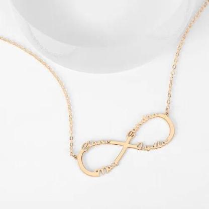 Personalised Infinity Necklace Custom 4 Names Necklace Gift For Women-Jessemade AU