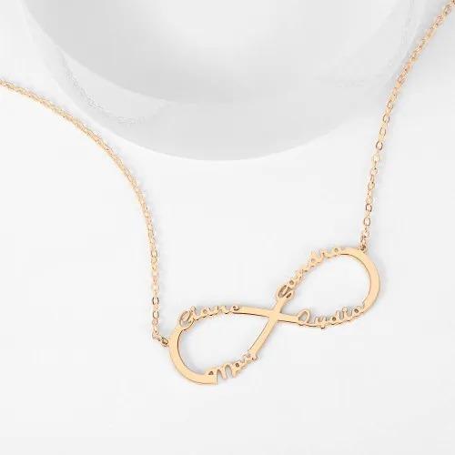 Personalised Infinity Necklace Custom 4 Names Necklace Gift For Women-Jessemade AU
