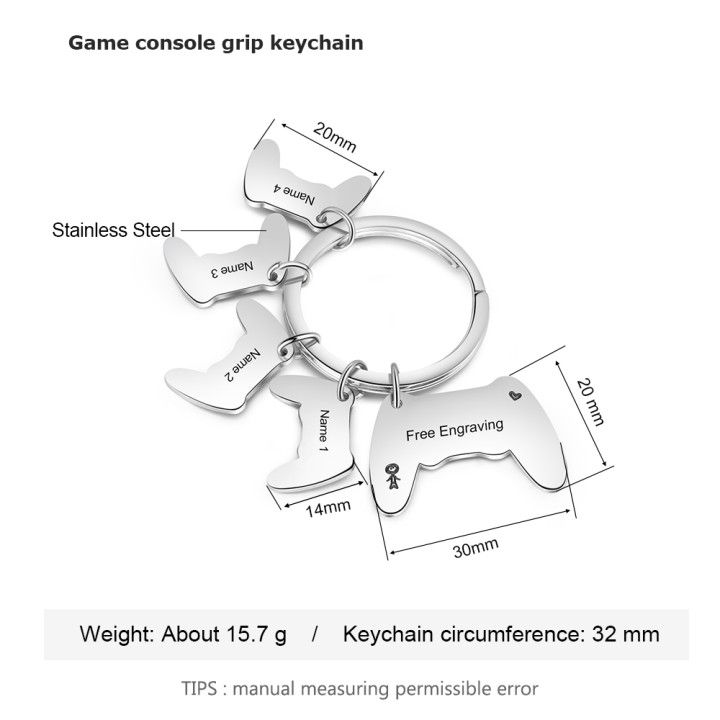 Personalised Keychain Engraved 4 Names Keychain Gifts For Him-Jessemade AU