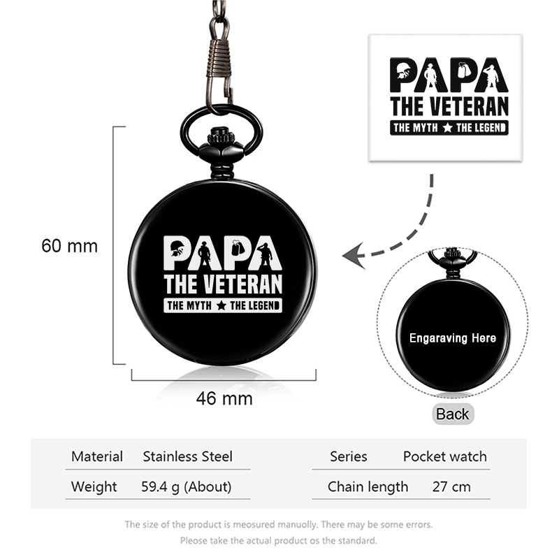 Personalised Pocket Watch Custom Names Gifts For Him-Jessemade AU