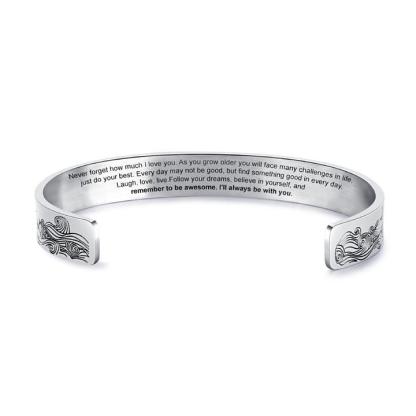 To My Granddaughter I Will Always Be With You Cuff Bracelet-Jessemade AU