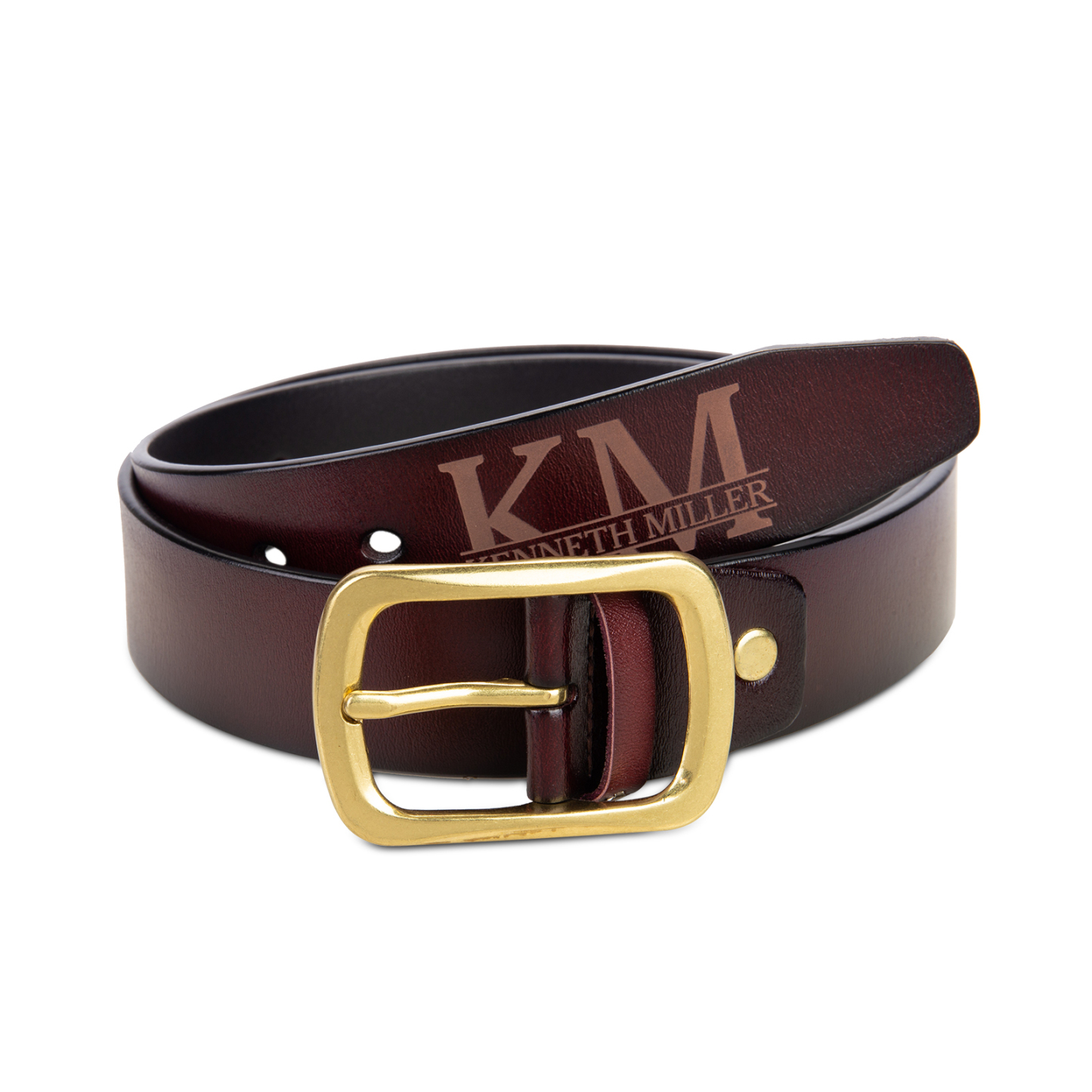 Personalised Genuine Leather Belt Engraved Names Men's Belt for Him-Jessemade AU