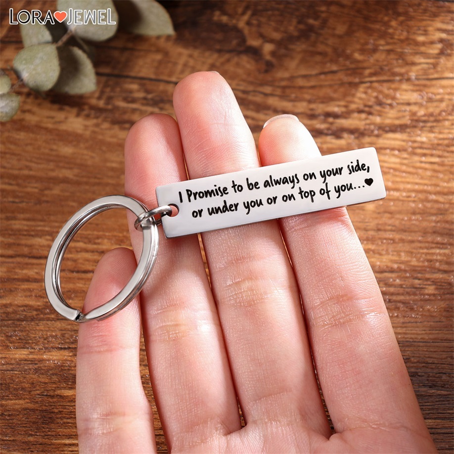 Funny Promise Keychain Always on Your Side Key Ring for Couple-Jessemade AU