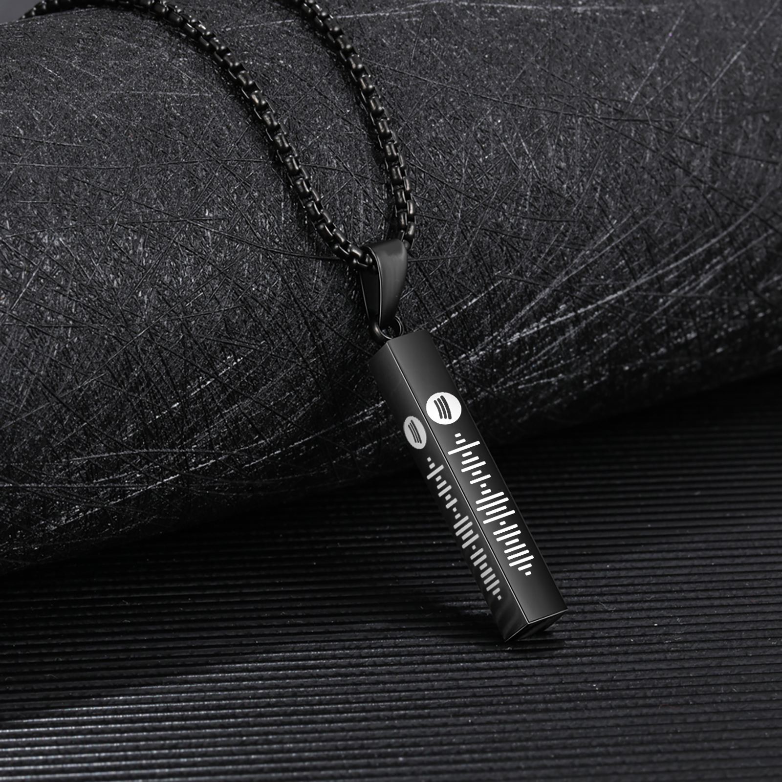 Personalised 3D Vertical Bar Necklace Customised Music Spotify Code Necklace for Her Him-Jessemade AU