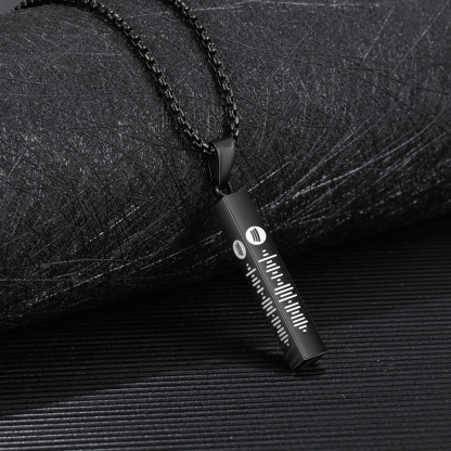 Personalised 3D Vertical Bar Necklace Customised Music Spotify Code Necklace for Her Him-Jessemade AU