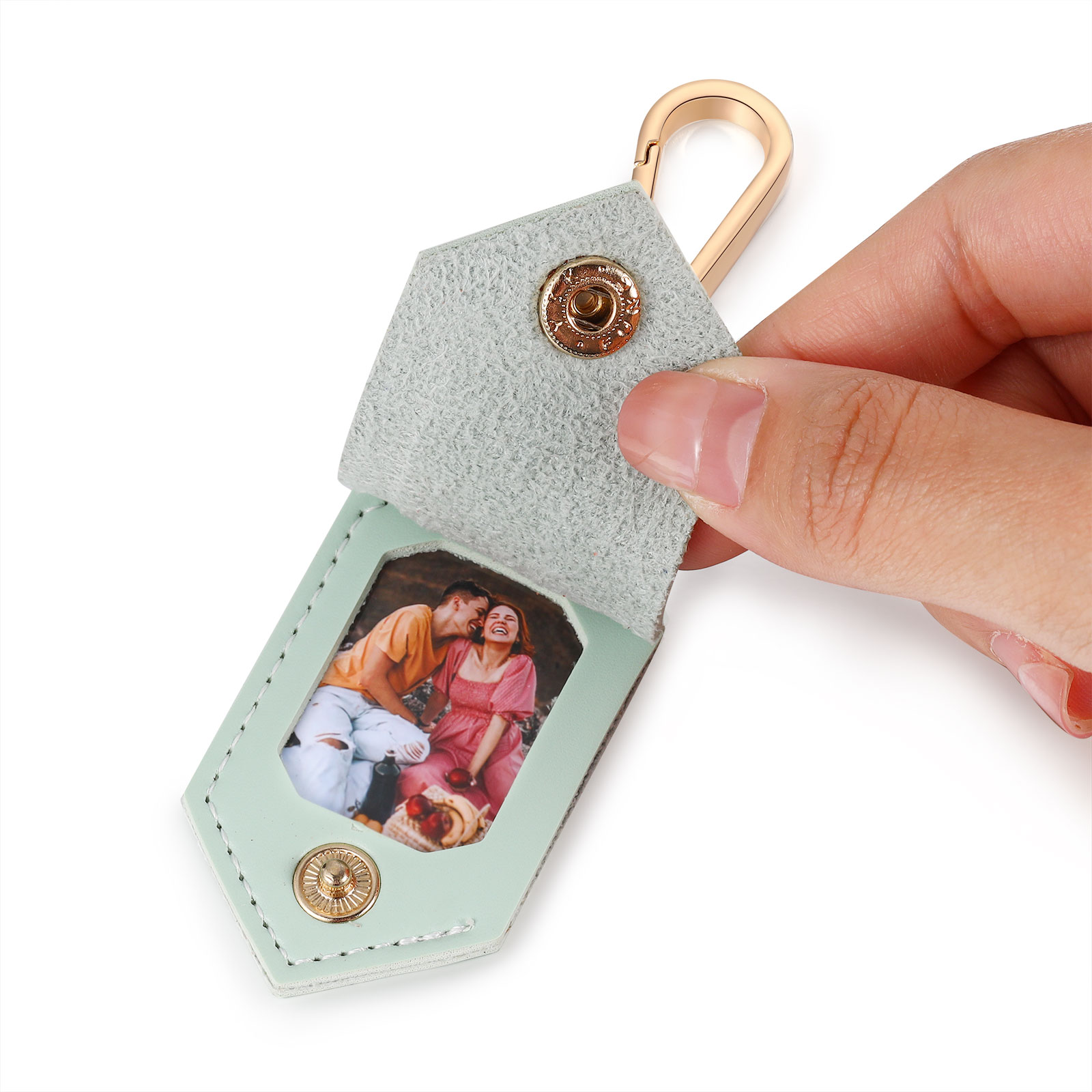 Personalised Photo Keychain Customised with Text Leather Keyring Couple Keychain Gift for Him/her-Jessemade AU