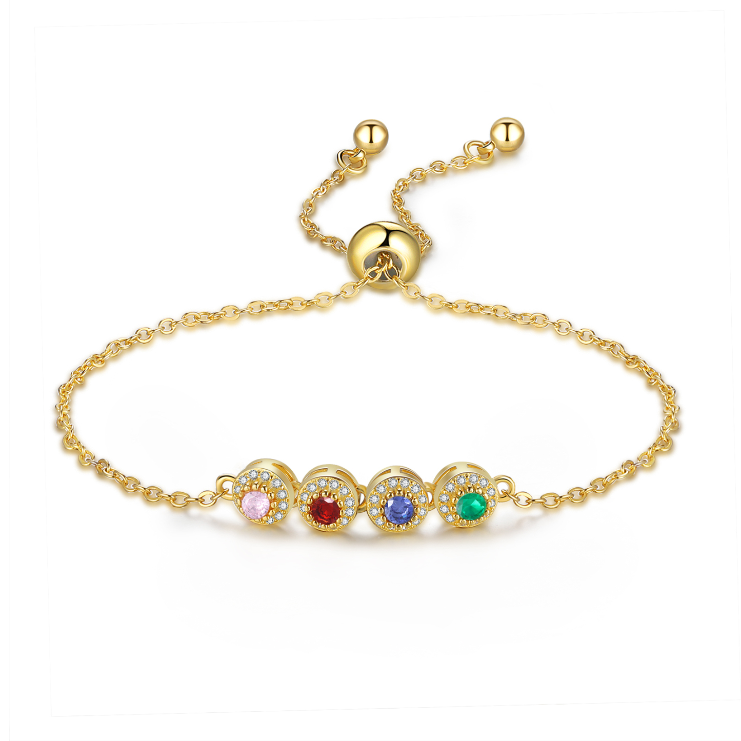 Personalised Women's Bracelet Customised 4 Birthstones Bracelets Birthday Mother's Day Gift for Her-Jessemade AU