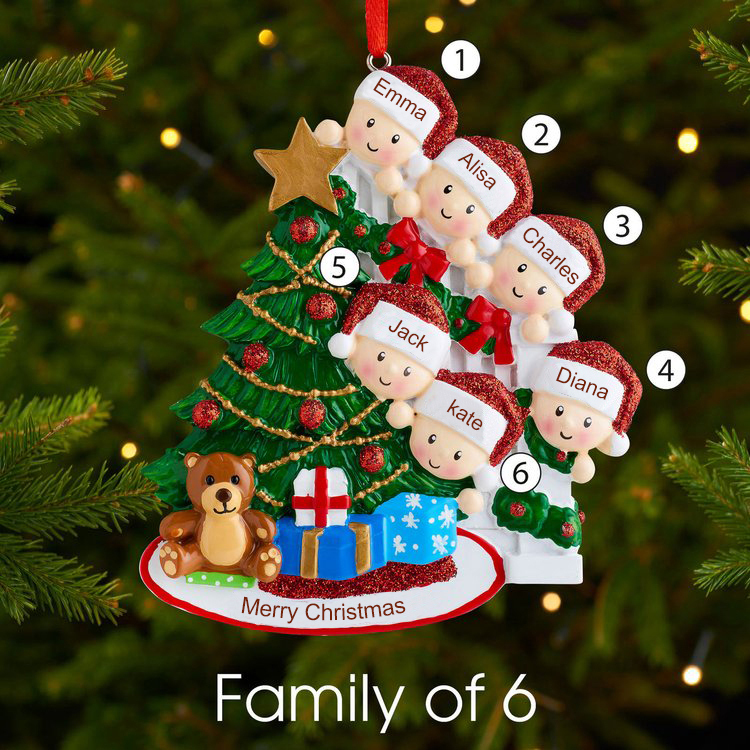 Personalised Family Christmas Ornament Custom 5 Names Hanging Ornament Gifts For Family-Jessemade AU